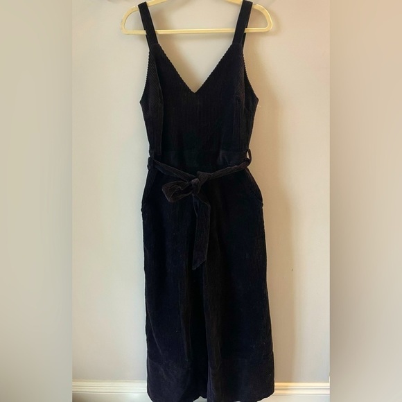 Lost and Wander, medium, women’s black wide-leg crop corduroy jumper one piece - Picture 3 of 10